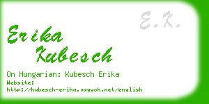 erika kubesch business card